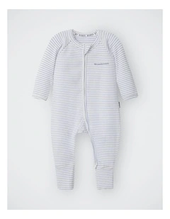 Baby Newbies Wide Needle Rib Zippy in Stripe Jqz