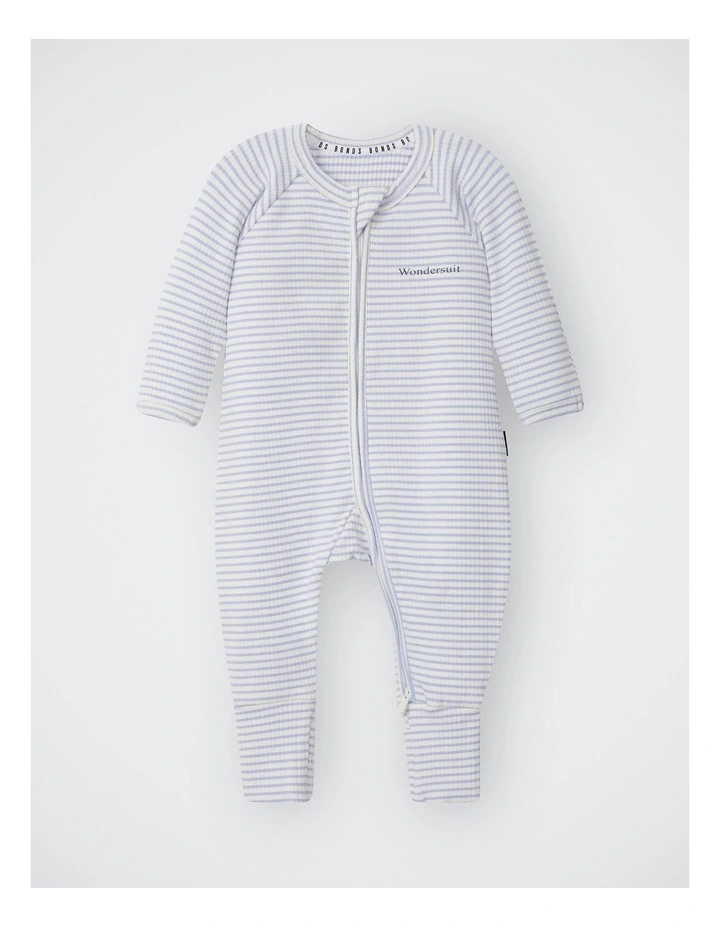 Baby Newbies Wide Needle Rib Zippy in Stripe Jqz image 1