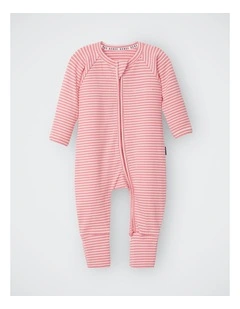 Baby Newbies Wide Needle Rib Zippy in Stripe Jra