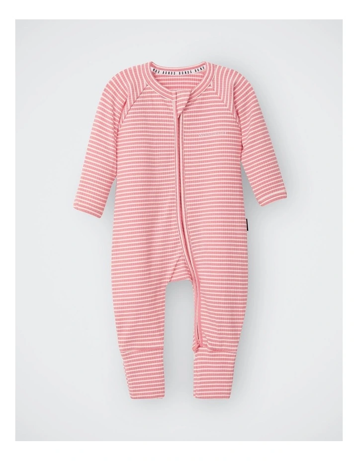 Baby Newbies Wide Needle Rib Zippy in Stripe Jra image 1