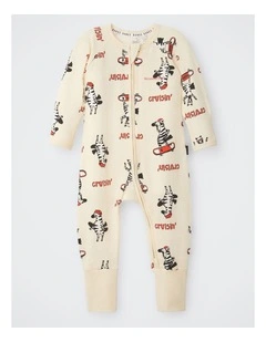 Baby Zip Wondersuit in Zig Zag Zoom Zebra