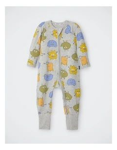 Baby Zip Wondersuit in Boo Buddy Marle