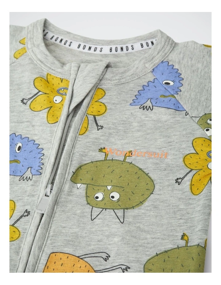 Baby Zip Wondersuit in Boo Buddy Marle image 3