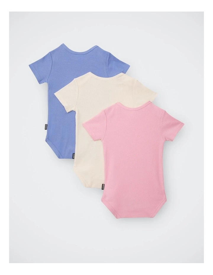 Baby Rib Shortsleeve Bodysuit 3 Pack in Pack 01 image 2