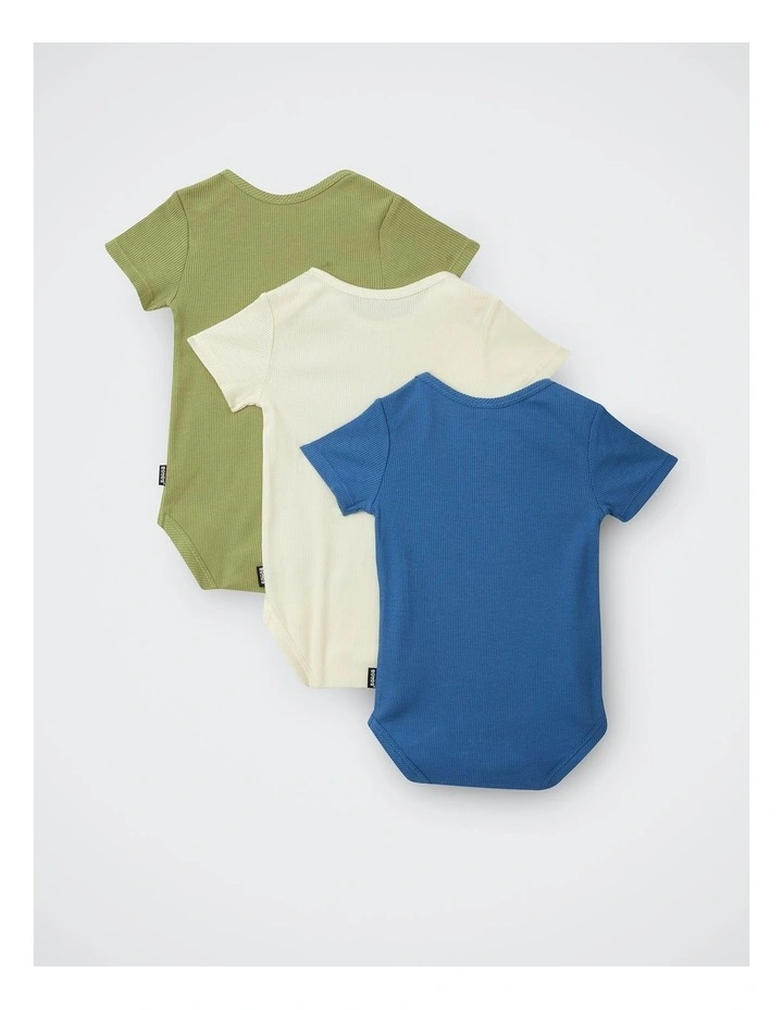 Baby Rib Shortsleeve Bodysuit 3 Pack in Pack7 image 2