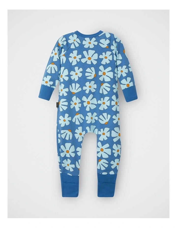 Baby Zip Wondersuit in Blossom Block Blue image 2