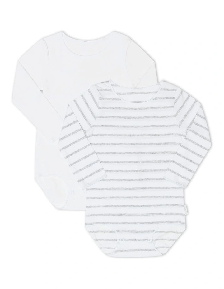 Wonderbodies Coverall in White/New Grey Marle image 1