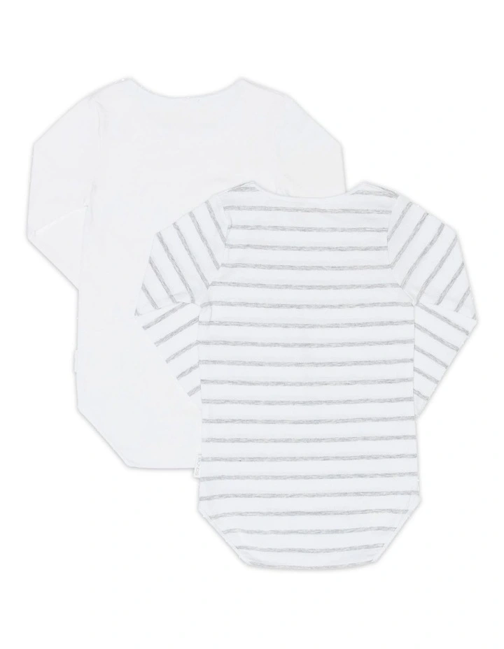 Wonderbodies Coverall in White/New Grey Marle image 2