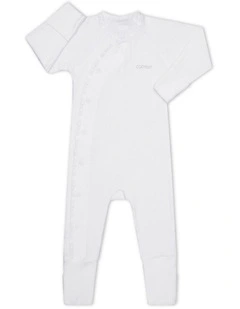 Pointelle Coverall in White