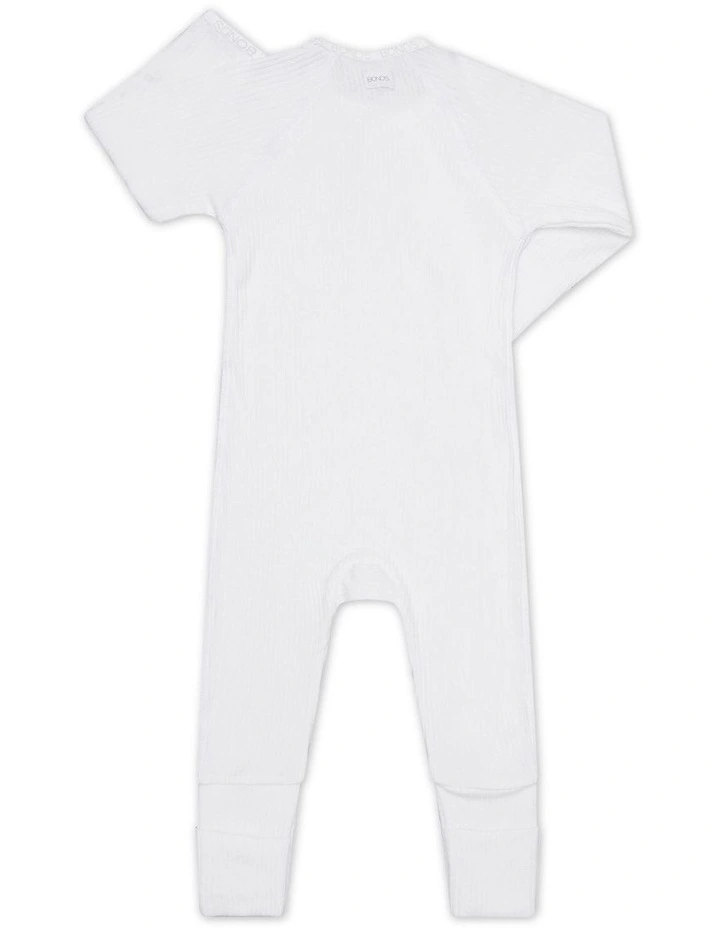 Pointelle Coverall in White image 2
