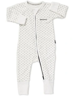 Baby Poodelette Zip Wondersuit in White