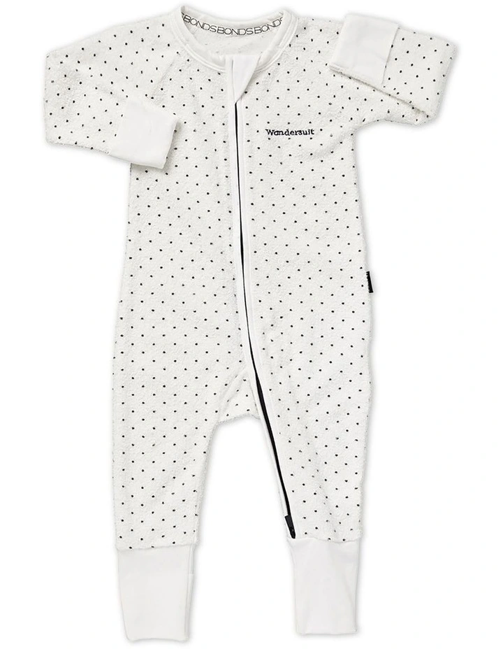 Baby Poodelette Zip Wondersuit in White image 1