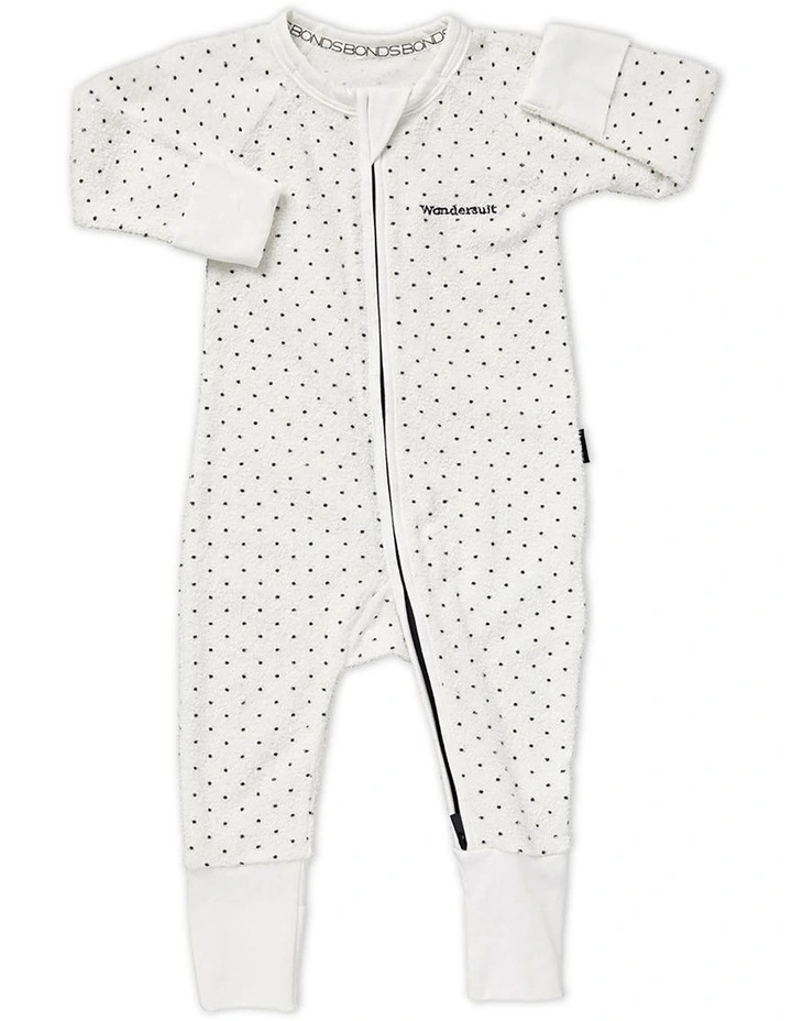 Baby Poodelette Zip Wondersuit in White image 2