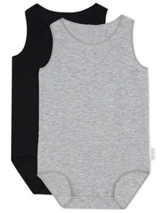 Baby Singlet Suit 2 Pack in Grey
