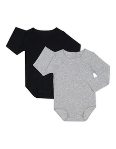 Organic Bodysuit 2 Pack in Grey Marle