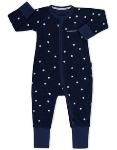 Baby Poodlette Zip Wondersuit in Navy