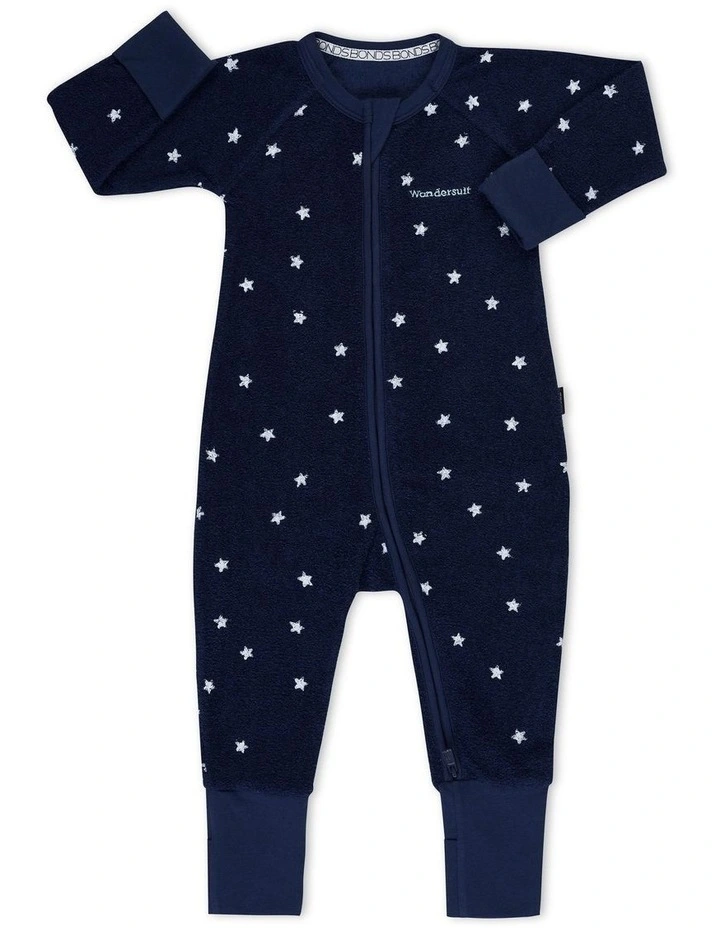 Baby Poodlette Zip Wondersuit in Navy image 1