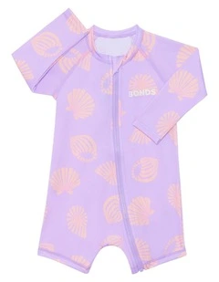 Bonds Swim Long Sleeve Zippy in Purple