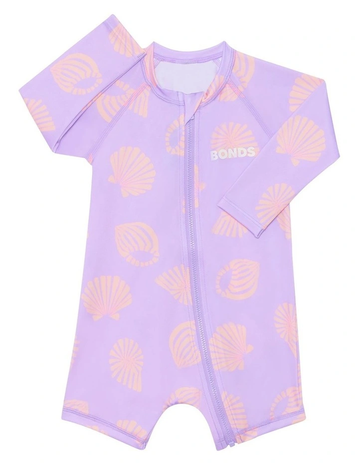 Bonds Swim Long Sleeve Zippy in Purple image 1