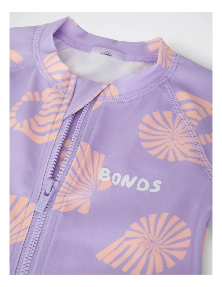 Bonds Swim Long Sleeve Zippy in Purple image 3