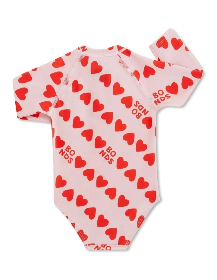 Swim Long Sleeve One Piece in Red image 2