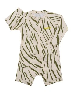 Baby Swim Long Sleeve Zippy in Green