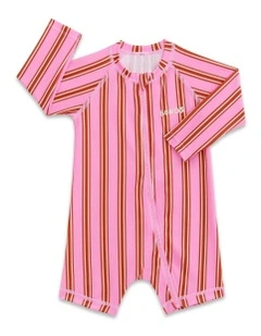 Baby Swim Long Sleeve Zippy in Pink