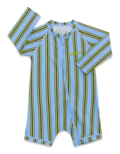 Baby Swim Long Sleeve Zippy in Blue