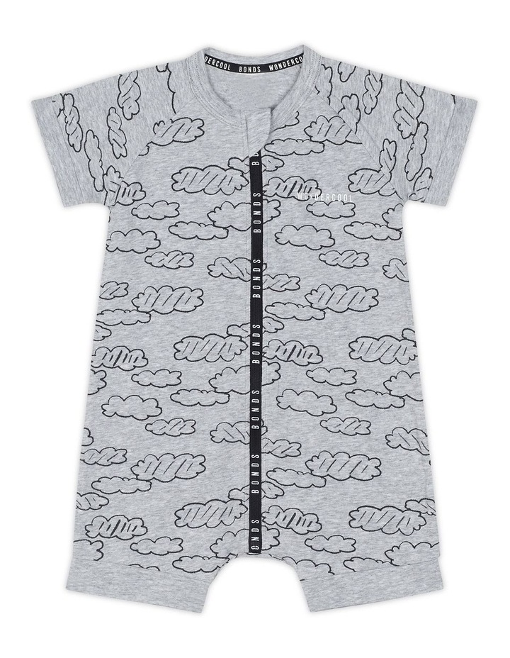 Baby Wondercool Zip Romper in Cloudy Daze Grey