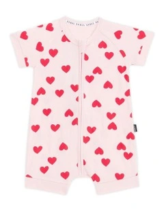 Baby Zip Romper in Mon Cheri Pink