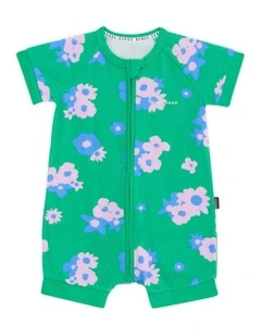 Zip Romper in Garden Club Green