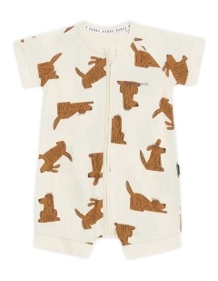 Zip Romper in Brown