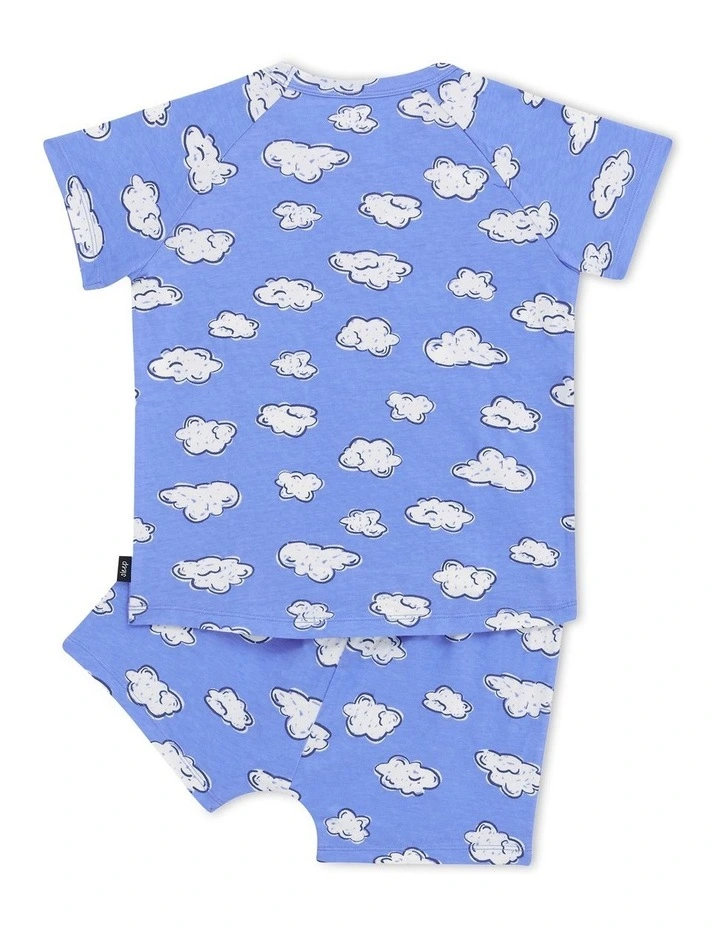 Tee Sleep Set in Dreamy Crayon Clouds image 2