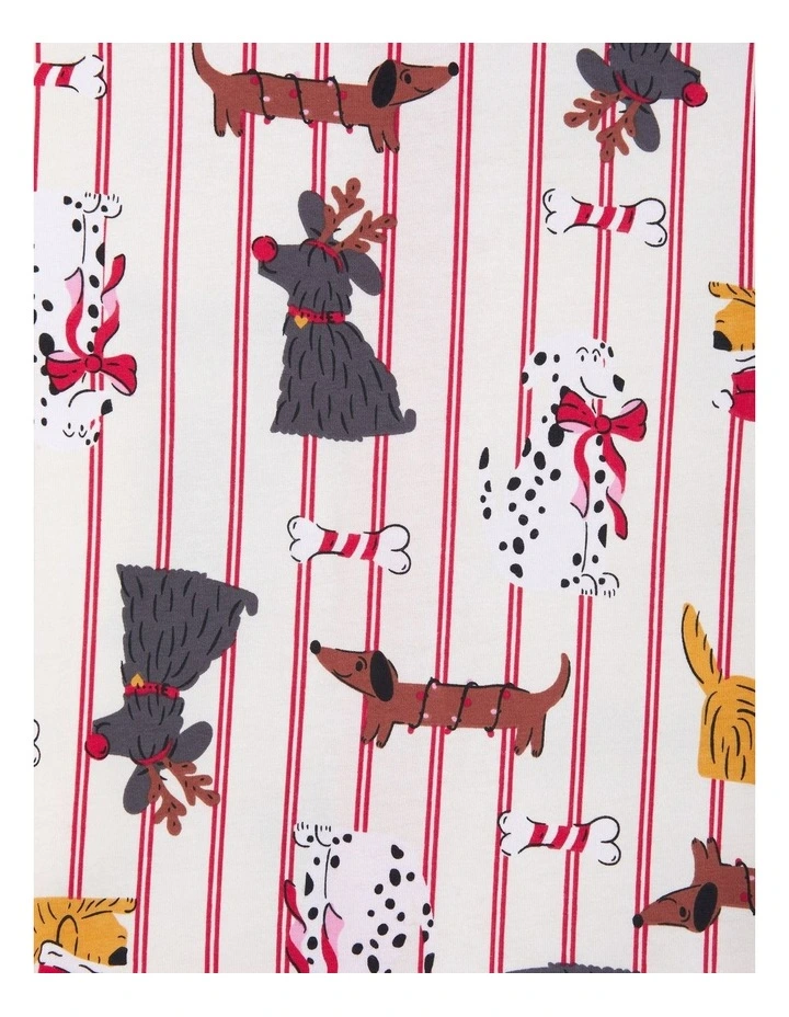Zip Romper in Puppies For Christmas Marscapone in Multi image 3