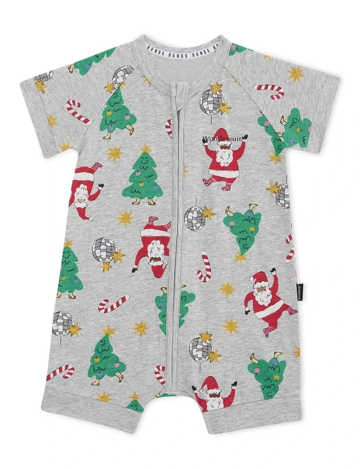 Zip Romper in Disco Santa image 1