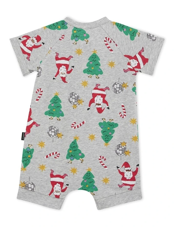 Zip Romper in Disco Santa image 2