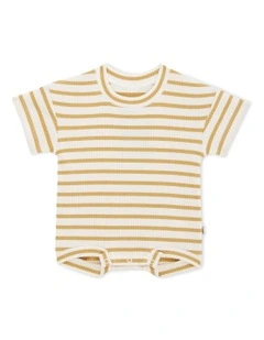 Wide Needle Rib Slouchy Suit in Drying Clay/Marscapone