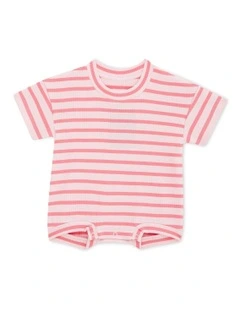 Wide Needle Rib Slouchy Suit in Island Punch/Flamenco