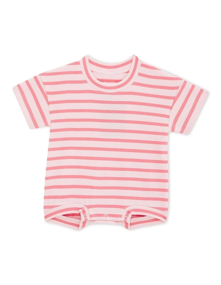 Wide Needle Rib Slouchy Suit in Island Punch/Flamenco image 1