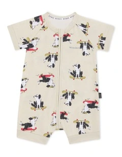 Zip Romper in Cruising Cane