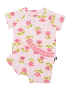 Tee Sleep Set in Sunlit Petals Pink