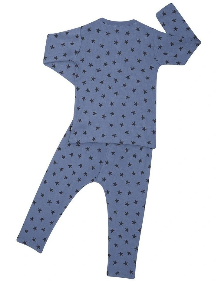 Long Sleeve Pointelle Sleep Set in Print Ybw image 2