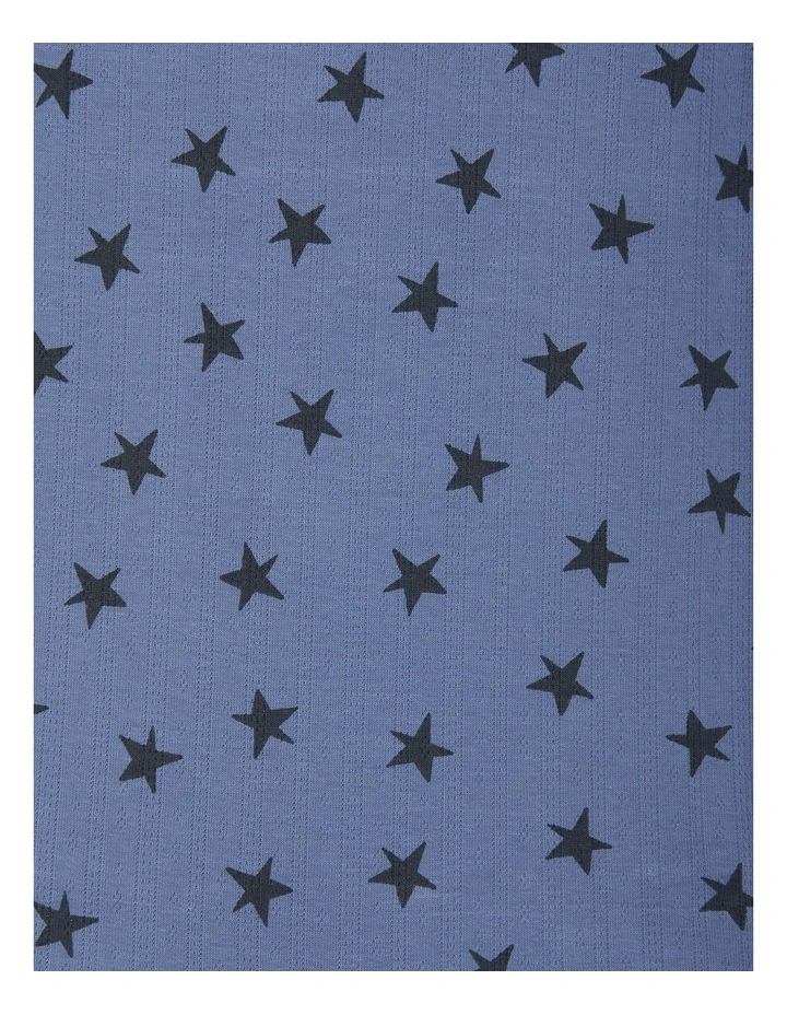 Long Sleeve Pointelle Sleep Set in Print Ybw image 3