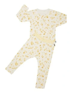 Long Sleeve Pointelle Sleep Set in Print Yew
