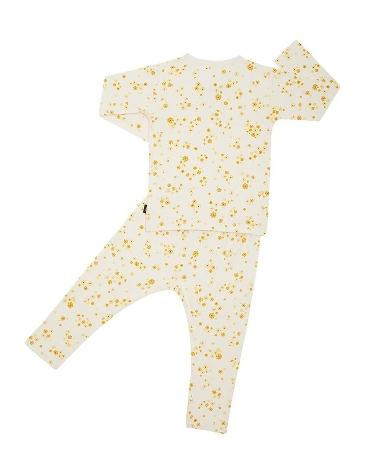 Long Sleeve Pointelle Sleep Set in Print Yew image 2