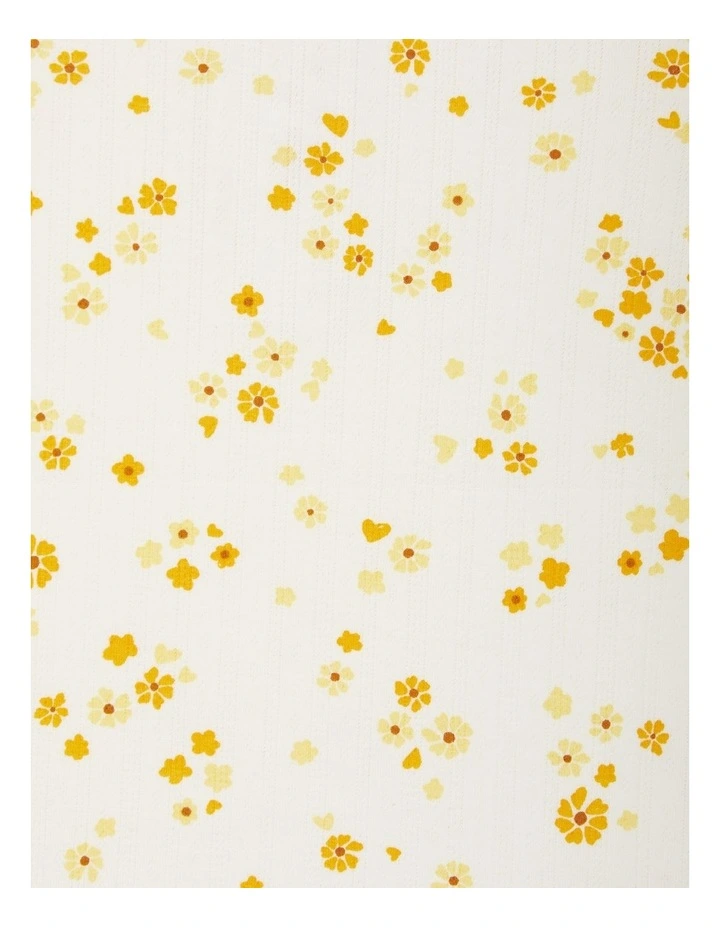 Long Sleeve Pointelle Sleep Set in Print Yew image 3