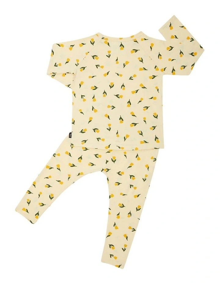 Kids Long Sleeve Sleep Set in Yellow image 2