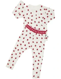 Long Sleeve Waffle Sleep Set in Print Ydj