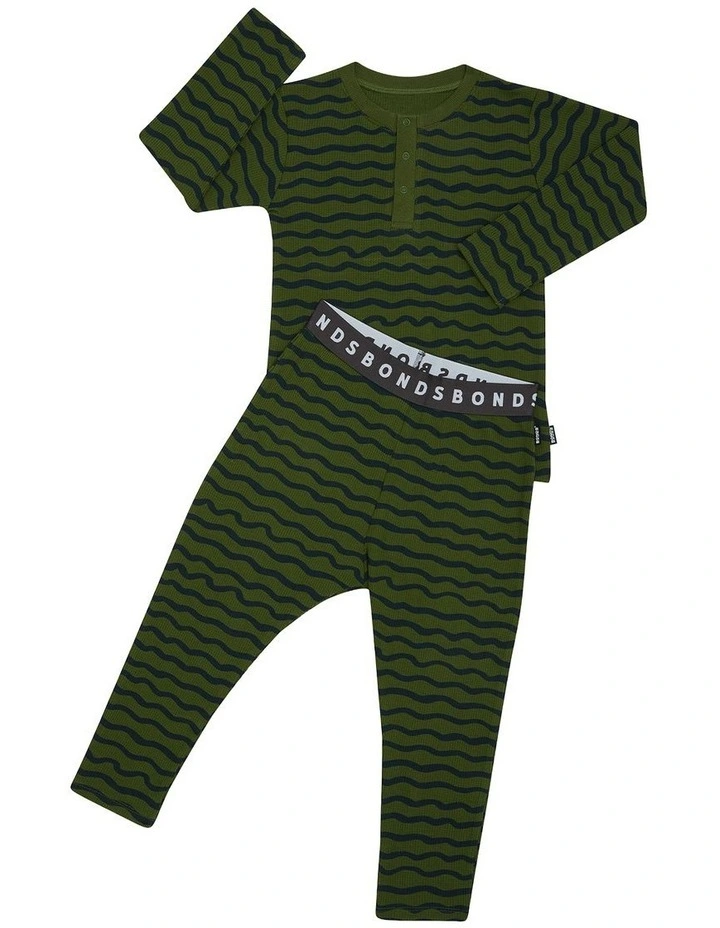 Long Sleeve Waffle Sleep Set in Print Ybz image 1