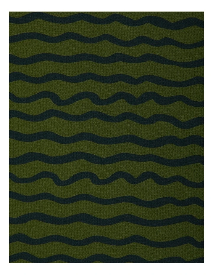 Long Sleeve Waffle Sleep Set in Print Ybz image 3